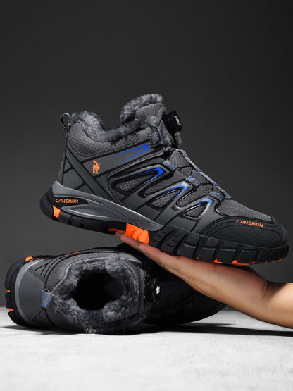 CANEMON 2939 men's fleece-lined winter walking shoes in Gray - view 4