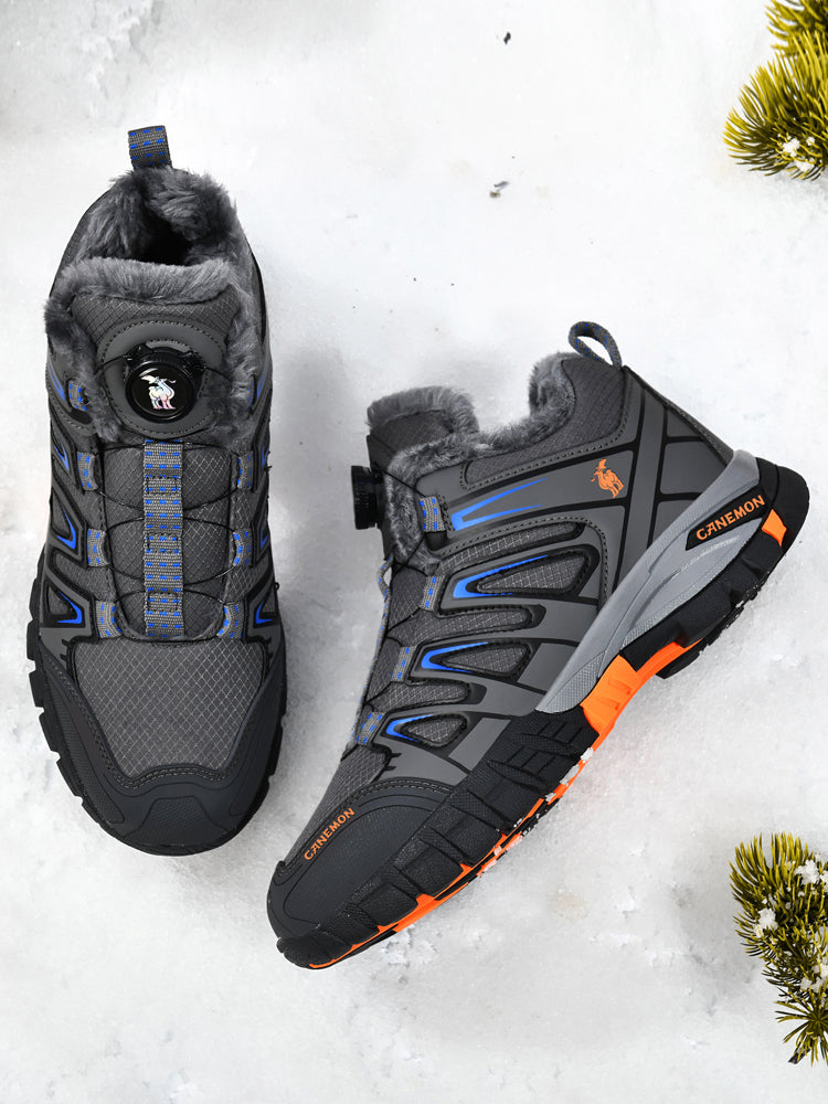 CANEMON 2939 men's fleece-lined winter walking shoes in Gray - view 6