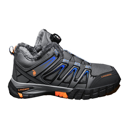 CANEMON 2939 gray fleece-lined dial-lace ankle shoes, main view