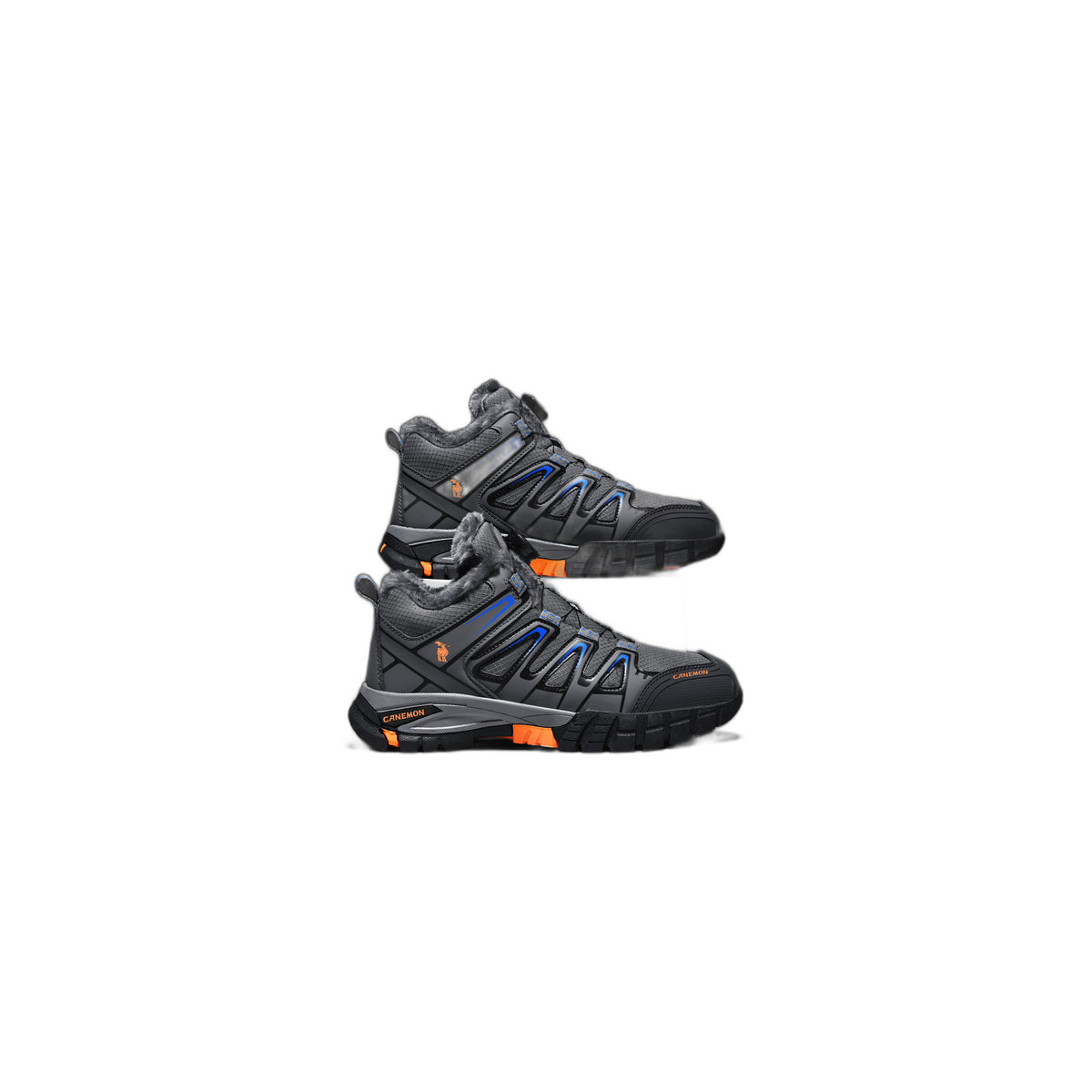 CANEMON 2939 men's fleece-lined winter walking shoes in Gray - main view