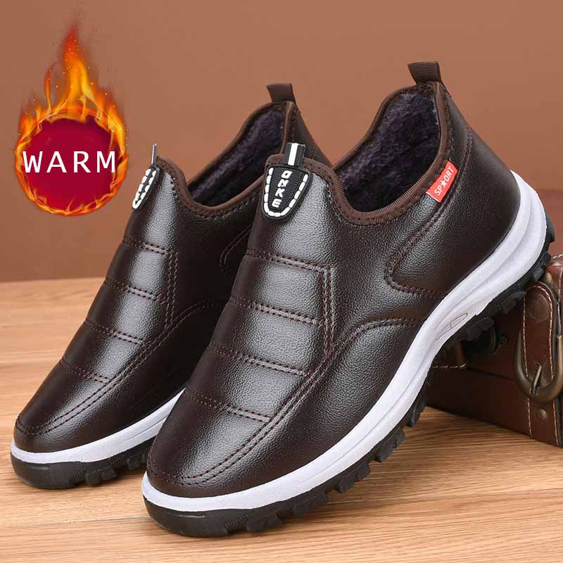 Men's Outdoor Leather Waterproof Walking & Warm Shoes