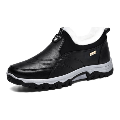 CANEMON 3351 black fleece-lined slip-on shoes, view 01