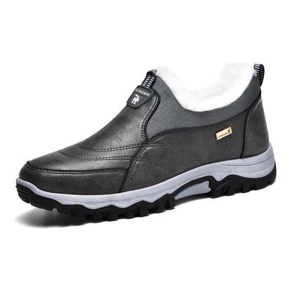 CANEMON 3351 gray fleece-lined slip-on shoes, view 01