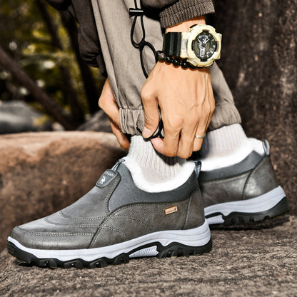 CANEMON 3351 gray fleece-lined slip-on shoes, view 05