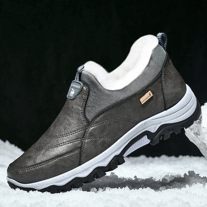 CANEMON 3351 gray fleece-lined slip-on shoes, view 07
