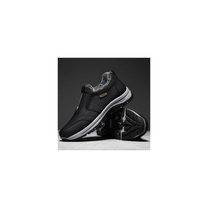 CANEMON 3371 Black fleece-lined winter slip-on shoes 01 view