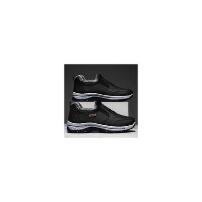 CANEMON 3371 Black fleece-lined winter slip-on shoes main view