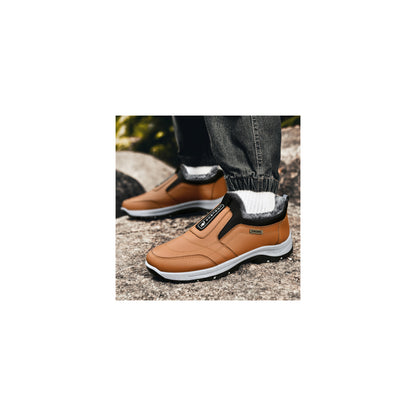 CANEMON 3371 Brown fleece-lined winter slip-on shoes 05 view