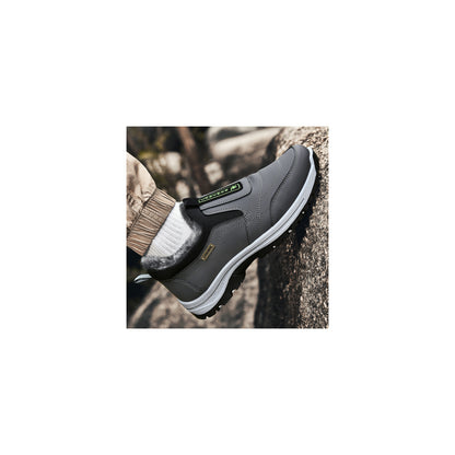 CANEMON 3371 Gray fleece-lined winter slip-on shoes 07 view