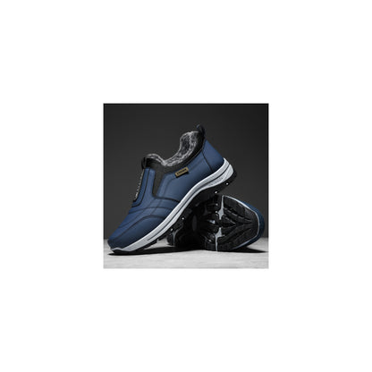CANEMON 3371 Navy fleece-lined winter slip-on shoes 01 view