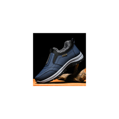 CANEMON 3371 Navy fleece-lined winter slip-on shoes 02 view