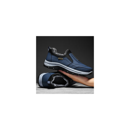 CANEMON 3371 Navy fleece-lined winter slip-on shoes 03 view