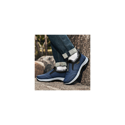 CANEMON 3371 Navy fleece-lined winter slip-on shoes 07 view