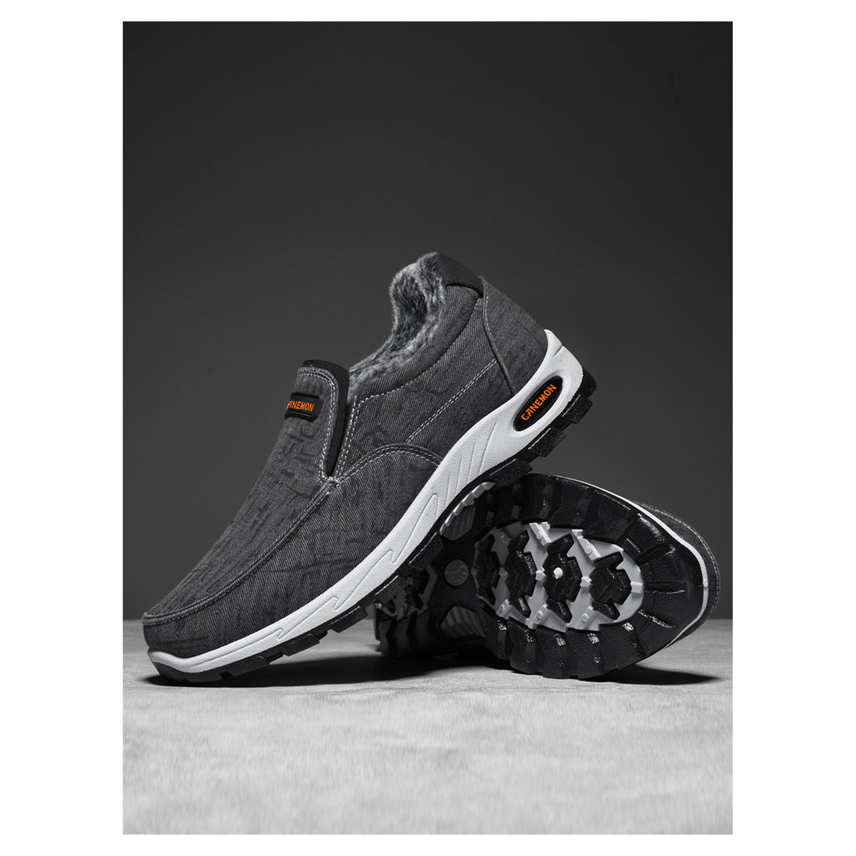 CANEMON 339 black plush-lined slip-on shoe, manufacturer photo 03