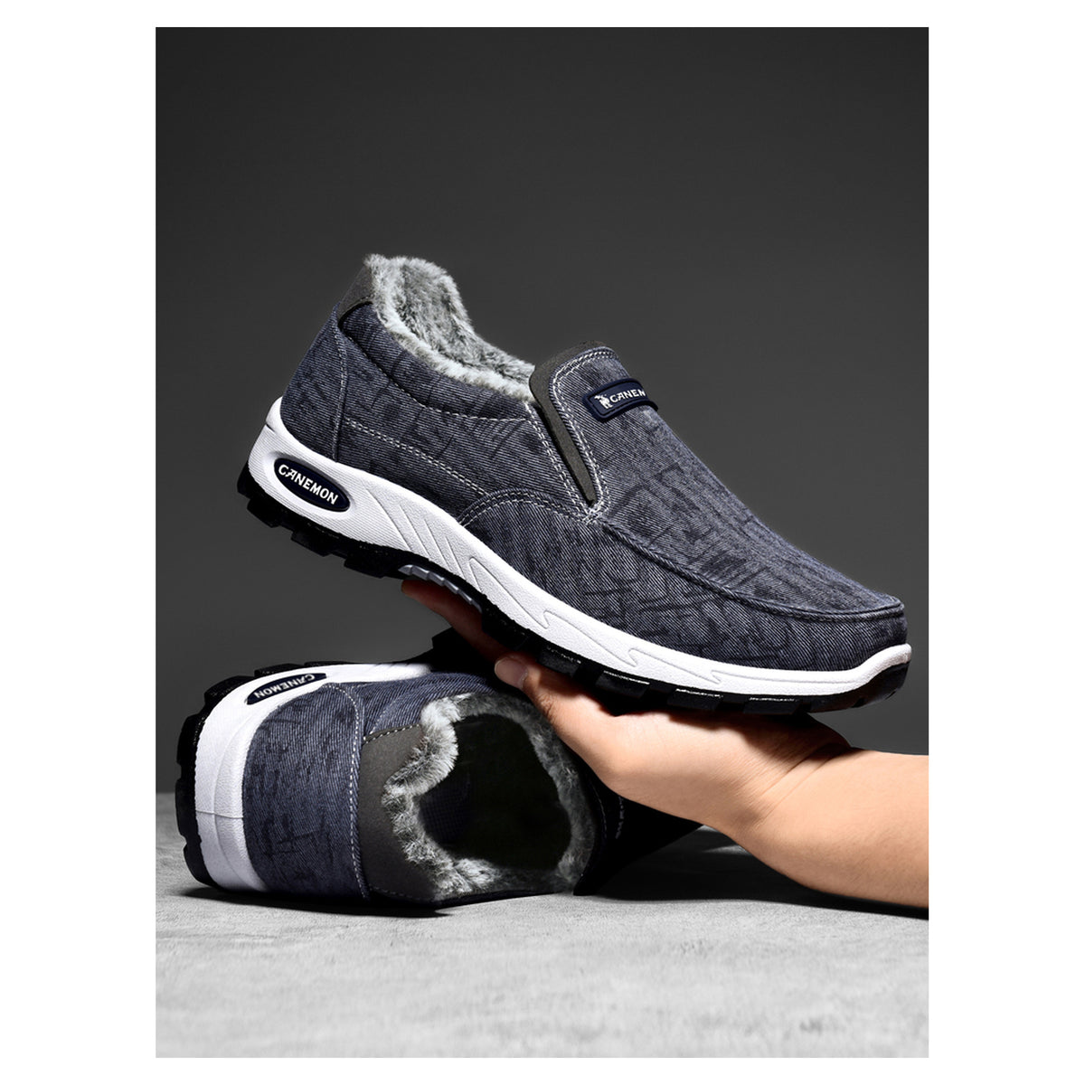 CANEMON 339 blue plush-lined slip-on shoe, manufacturer photo 02
