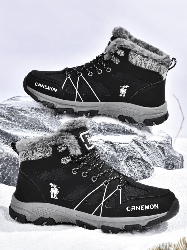 CANEMON 935 men's fleece-lined winter ankle boots in Black - view 2