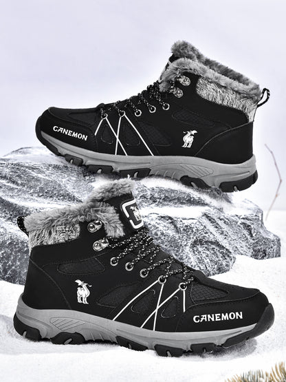 CANEMON 935 men's fleece-lined winter ankle boots in Black - view 2