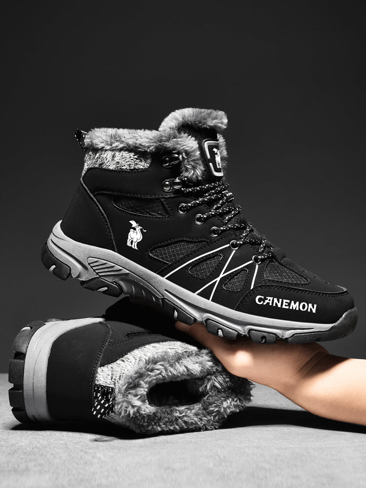 CANEMON 935 men's fleece-lined winter ankle boots in Black - view 4