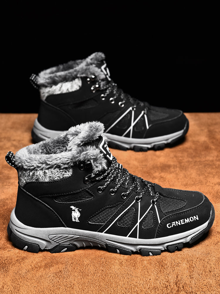 CANEMON 935 men's fleece-lined winter ankle boots in Black - view 5
