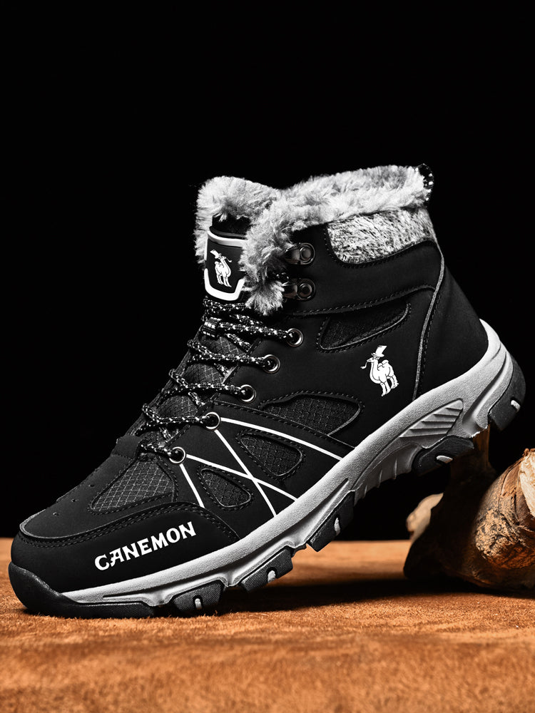 CANEMON 935 men's fleece-lined winter ankle boots in Black - view 6
