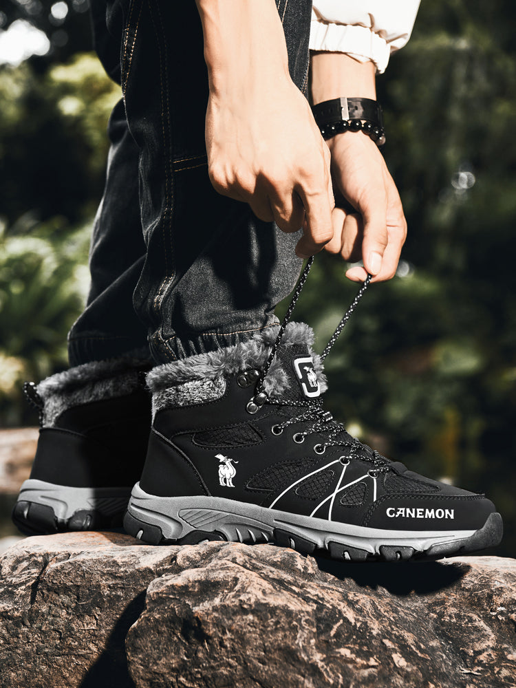 CANEMON 935 men's fleece-lined winter ankle boots in Black - view 8