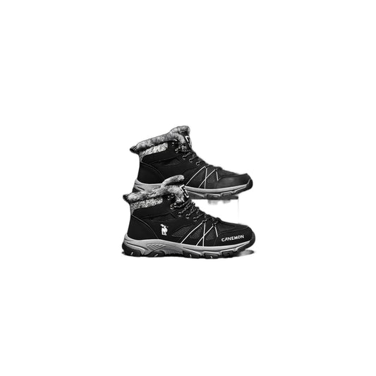 CANEMON 935 men's fleece-lined winter ankle boots in Black - main view