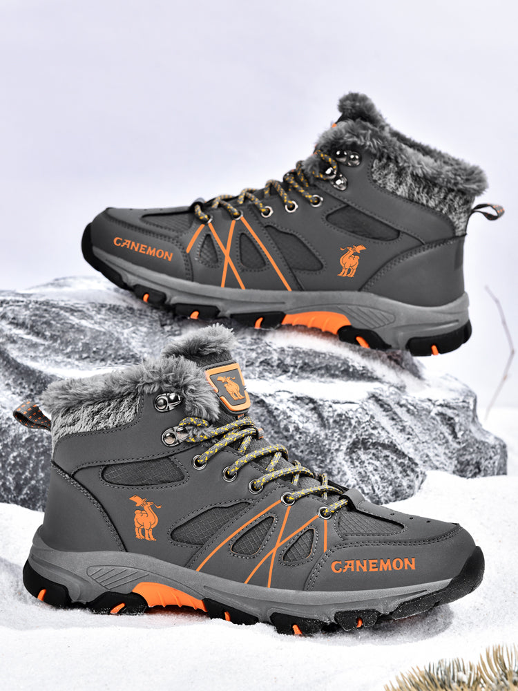 CANEMON 935 men's fleece-lined winter ankle boots in Gray - view 2