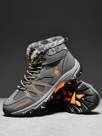CANEMON 935 men's fleece-lined winter ankle boots in Gray - view 3