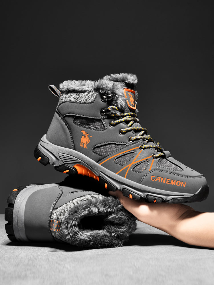 CANEMON 935 men's fleece-lined winter ankle boots in Gray - view 4