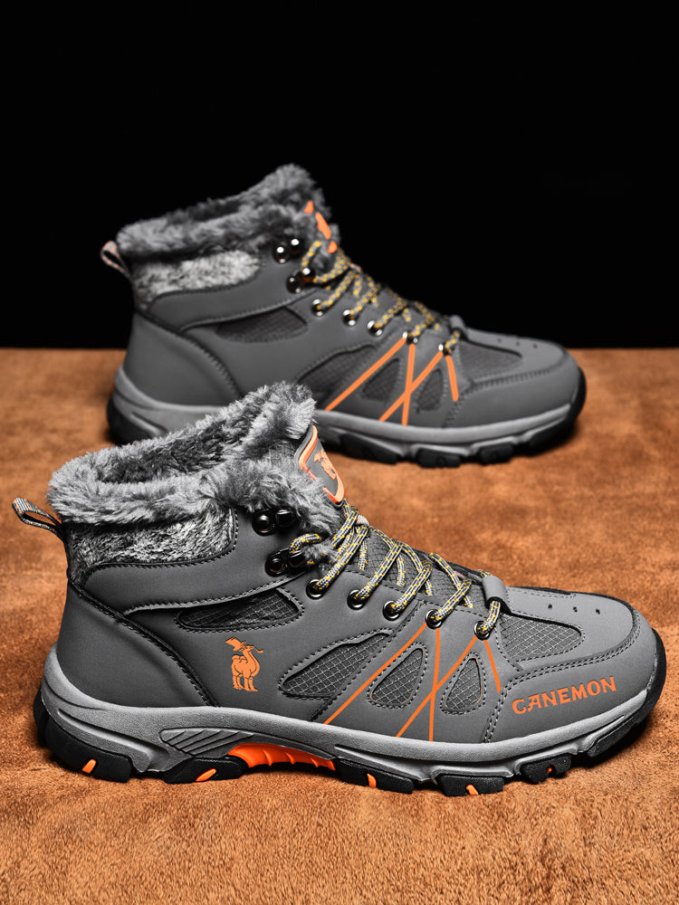 CANEMON 935 men's fleece-lined winter ankle boots in Gray - view 5