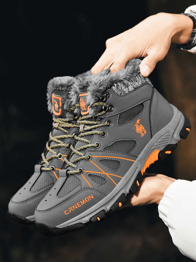 CANEMON 935 men's fleece-lined winter ankle boots in Gray - view 7