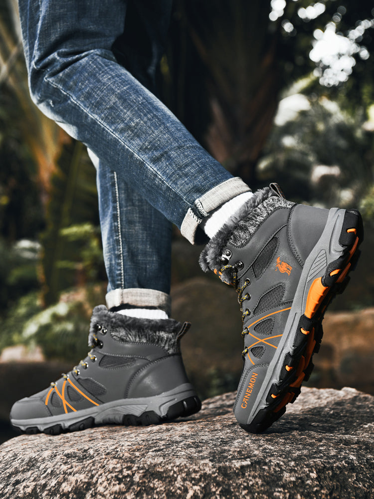 CANEMON 935 men's fleece-lined winter ankle boots in Gray - view 8