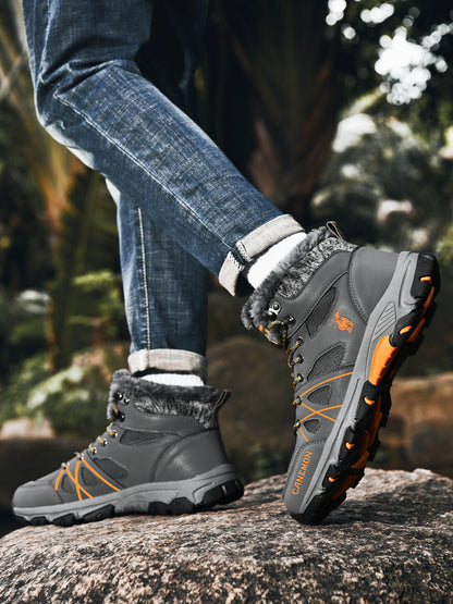 CANEMON 935 men's fleece-lined winter ankle boots in Gray - view 8