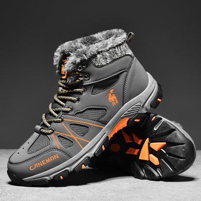 CANEMON 935 gray fleece-lined lace-up ankle boots - outsole view