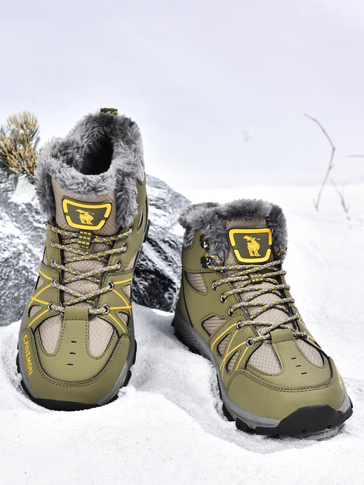 CANEMON 935 men's fleece-lined winter ankle boots in Olive - view 1