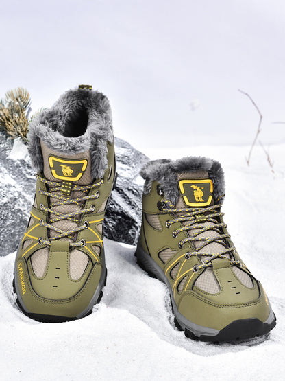 CANEMON 935 men's fleece-lined winter ankle boots in Olive - view 1