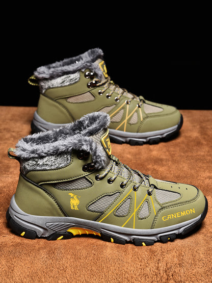 CANEMON 935 men's fleece-lined winter ankle boots in Olive - view 5