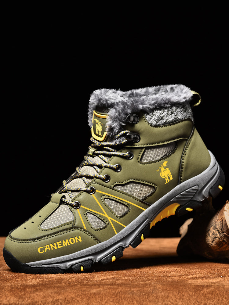 CANEMON 935 men's fleece-lined winter ankle boots in Olive - view 6