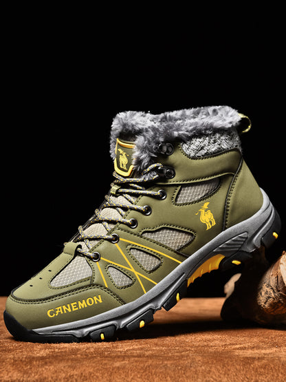 CANEMON 935 men's fleece-lined winter ankle boots in Olive - view 6