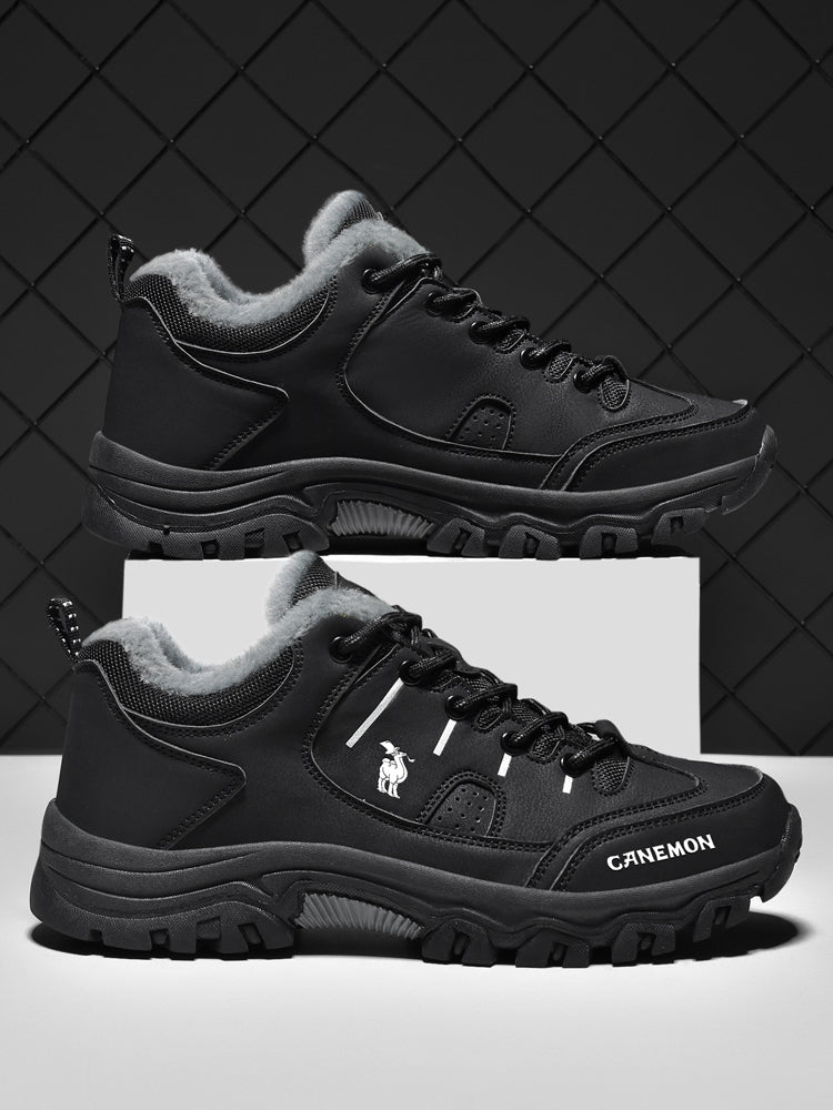 CANEMON LY9739 men's winter casual shoes, Black, product view 3