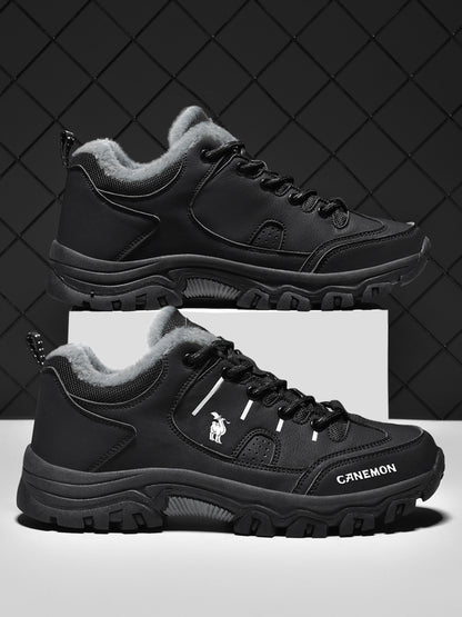 CANEMON LY9739 men's winter casual shoes, Black, product view 3