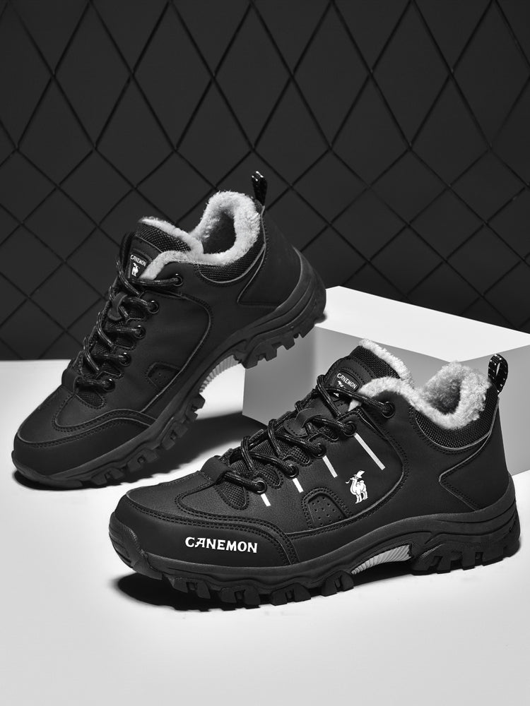 CANEMON LY9739 men's winter casual shoes, Black, product view 4