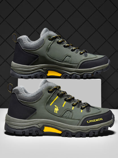 CANEMON LY9739 men's winter casual shoes, Green, product view 3