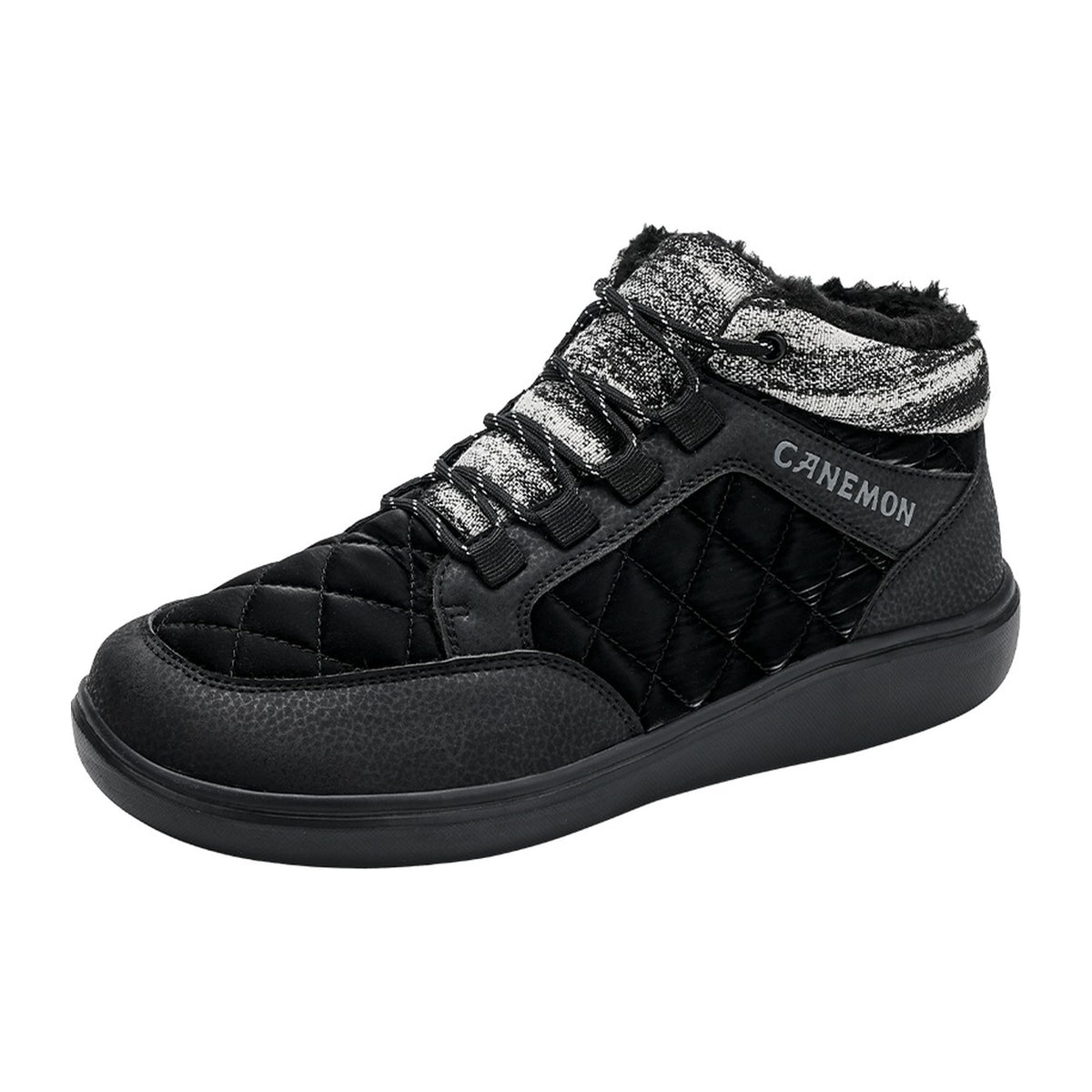 CANEMON QZ9936 men's high-top winter casual shoes - Black