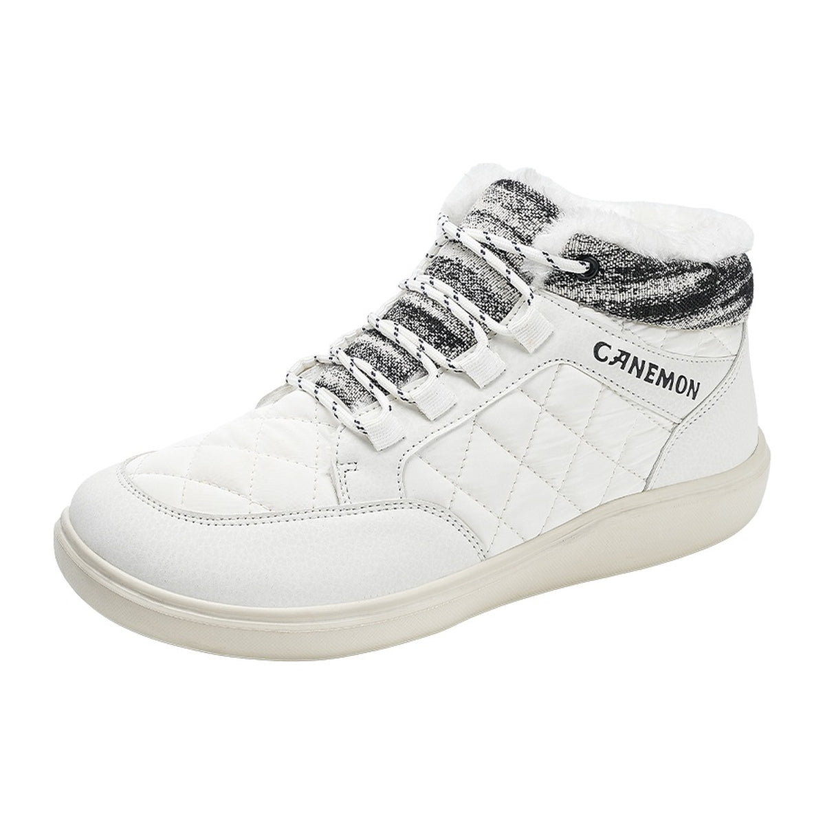 CANEMON QZ9936 men's high-top winter casual shoes - White