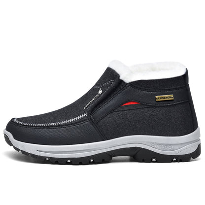 Black winter slip-on shoe on white