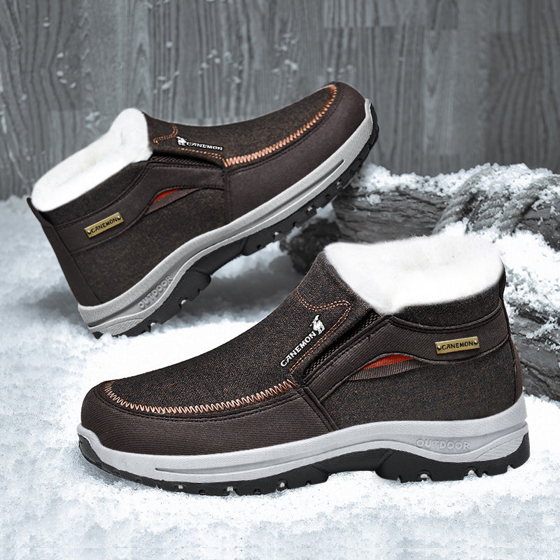 Brown winter shoe pair