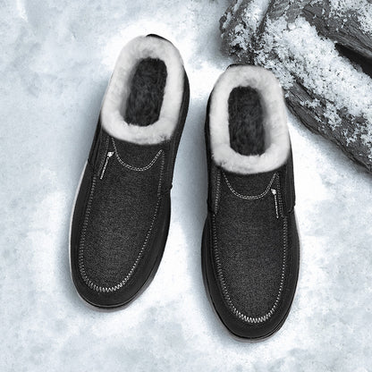 Black winter shoe top view