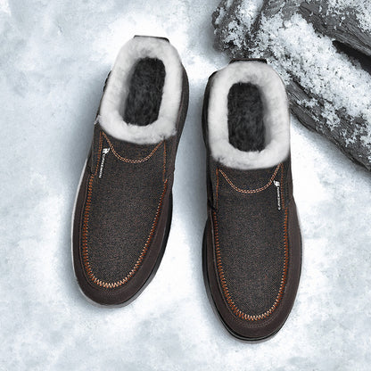 Brown winter shoe top view