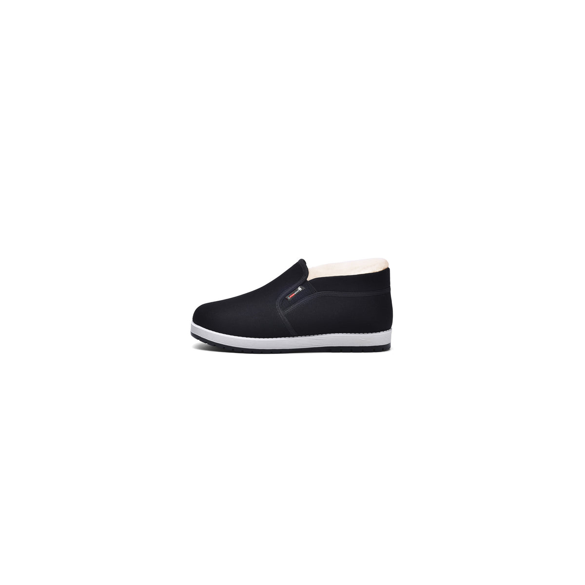 CANEMON LY2527 black men's fleece-lined winter slip-on shoe main view